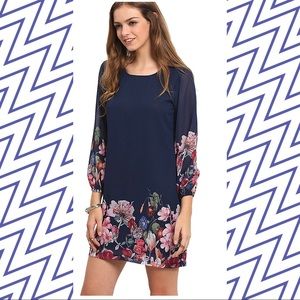 Floral Chiffon Shift Dress